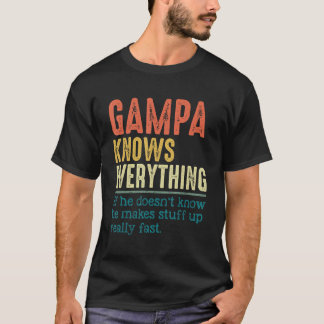 Mannen Gampa weet alles voor vaders vader T-shirt