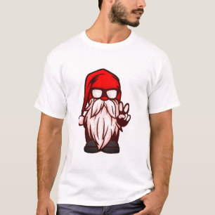 Mannen Gangsta Gnome Santa Design Funny Christmas T-shirt