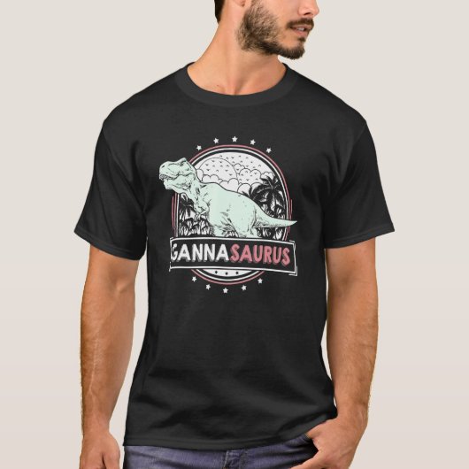 Mannen Ganna Saurus Ganna idea voor de Moederdag v T-shirt (Voorkant)