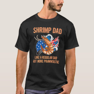Mannen garnalen voor het eten van garnalen voor ee t-shirt