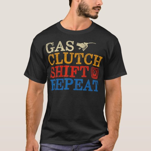 Mannen gaskoppeling Shift Herhaal sleepracebeugel T-shirt (Voorkant)