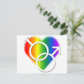 Mannen Gay Pride Briefkaarten Rainbow Love Kaarten (Staand voorkant)