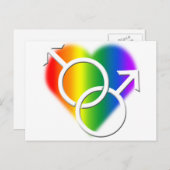 Mannen Gay Pride Briefkaarten Rainbow Love Kaarten (Voorkant / Achterkant)