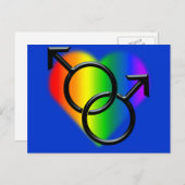 Mannen Gay Pride Briefkaarten Rainbow Love Kaarten (Voorkant / Achterkant)