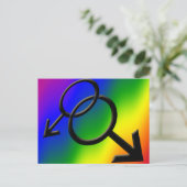 Mannen Gay Pride Briefkaarten Rainbow Love Kaarten (Staand voorkant)