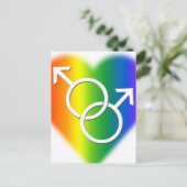 Mannen Gay Pride Briefkaarten Rainbow Love Kaarten (Staand voorkant)