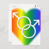 Mannen Gay Pride Briefkaarten Rainbow Love Kaarten (Voorkant / Achterkant)