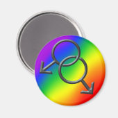 Mannen Gay Pride Magnet Rainbow Love Gifts (Voorkant / Achterkant)
