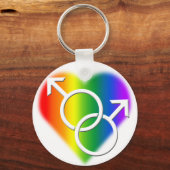 Mannen Gay Pride Sleutelhanger Rainbow Love Sleute (Voorkant)