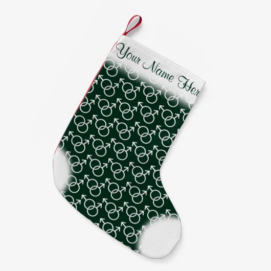 Mannen Gay Pride Stocking Custom Love Stocking Kleine Kerstsok (Voorkant (Hangend))