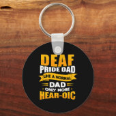 Mannen Gebarentaal Dove Awareness ASL en Deaf Pri Sleutelhanger (Voorkant)