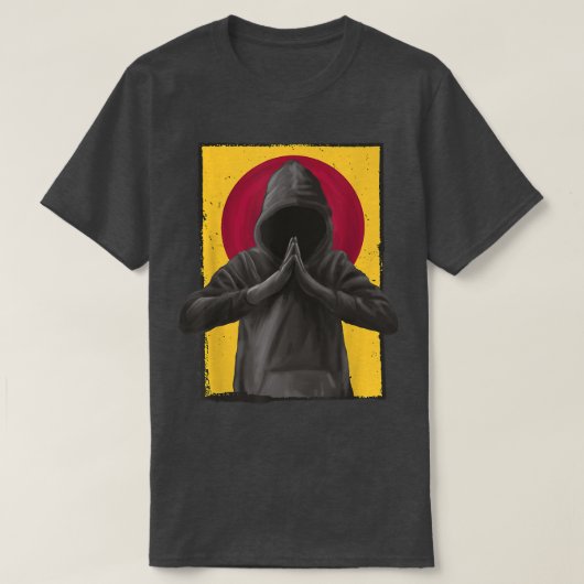 Mannen gebeden Japans jasjangdier T-shirt (Design voorkant)