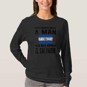 Mannen Geboren in El Salvador Salvadoraanse vlag T-shirt