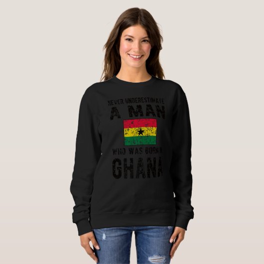 Mannen geboren in Ghana Ghanese vlag Ghanese ringw Trui (Voorkant volledig)