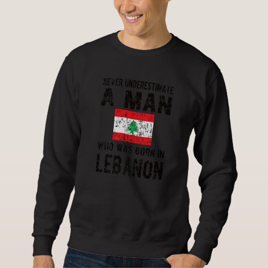 Mannen Geboren in Libanon Libanese vlag Libanese r Trui (Voorkant)