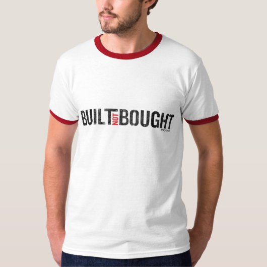 Mannen Gebouwd niet-gekochte Logo Ringer T-shirt (Voorkant)
