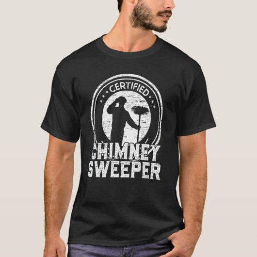 Mannen gecertificeerde schoorsteenveger t-shirt (Voorkant)