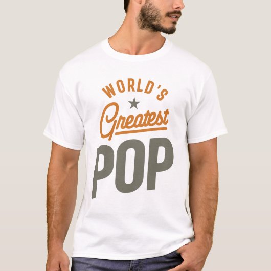 Mannen geeft de grootste Pop van opa wereld T-shirt (Voorkant)