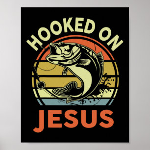 Mannen gehaakt op Jezus Christelijk Vissers-shirt Poster
