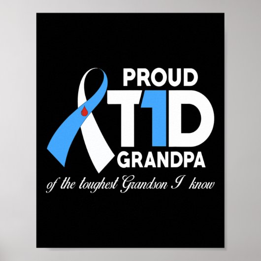 Mannen geit T1D grootpa van grootson Diabetes Awar Poster (Voorkant)