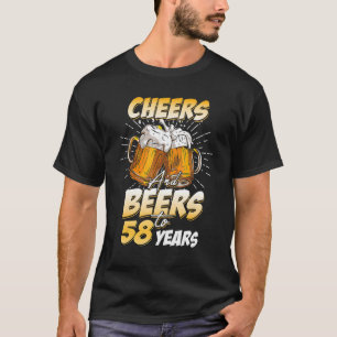 Mannen gejuich en biertjes tot 58 jaar oud 58e geb t-shirt