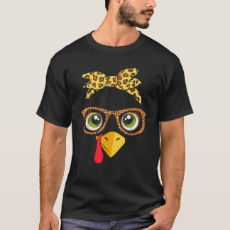 Mannen Gekke Turkije Face Gobble Thanksgiving Day  T-shirt