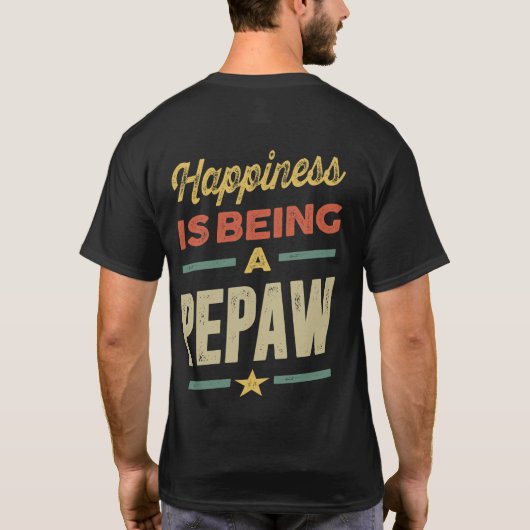 Mannen geluk is een pepaw - vader opa t-shirt (Achterkant)