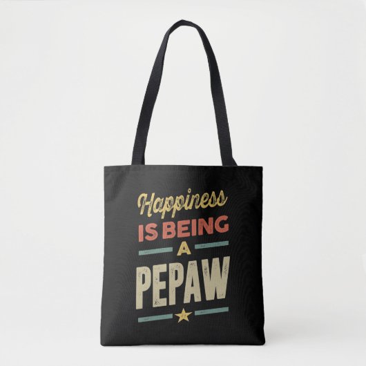 Mannen geluk is een pepaw - vader opa tote bag (Voorkant)