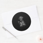 Mannen gelukkige vaders dag naar single dog papa l ronde sticker (Envelop)
