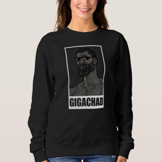 Mannen gemiddelde Sigma Male Gigachad Meme Trui (Voorkant)