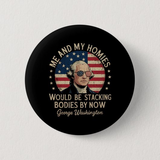 Mannen George Washington 4th Of July Patriottisch Ronde Button 5,7 Cm (Voorkant)