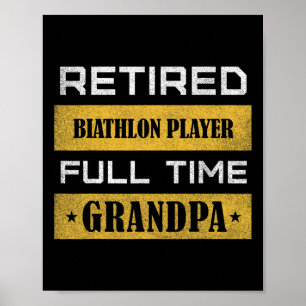 Mannen gepensioneerde biatlonspeler fulltime opa poster