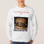 Mannen gepersonaliseerd Cheeseburger T Shirt (Voorkant)