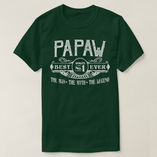 Mannen gepersonaliseerd papaw Beste nr. T-shirt (Design voorkant)