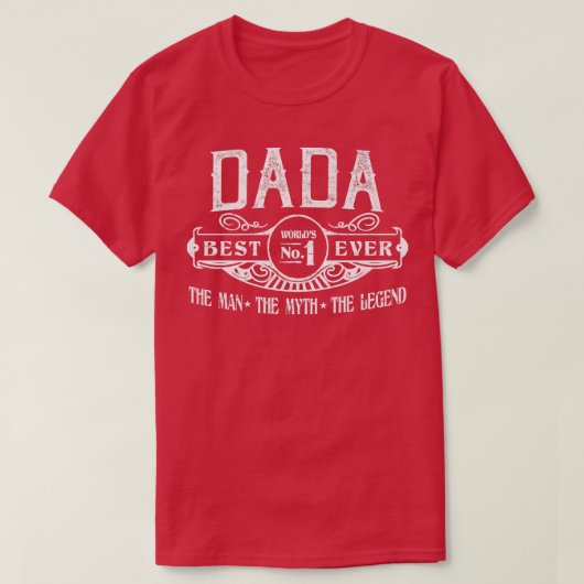 Mannen gepersonaliseerde Dada Beste Nr.  T-shirt (Design voorkant)