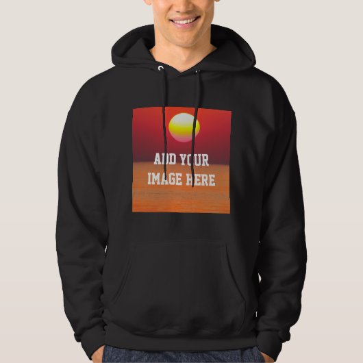 Mannen Gepersonaliseerde Foto toevoegen Logo Sjabl Hoodie (Voorkant)