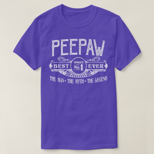 Mannen gepersonaliseerde Peepaw Beste nr. T-shirt (Design voorkant)