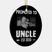 Mannen gepromoot in Oom Est 2023 Zwangerschap Keramisch Ornament (Rechts)