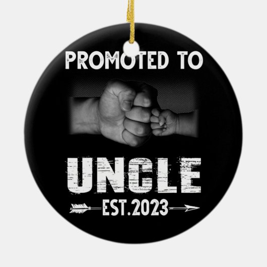 Mannen gepromoot in Oom Est 2023 Zwangerschap Keramisch Ornament (Achterkant)