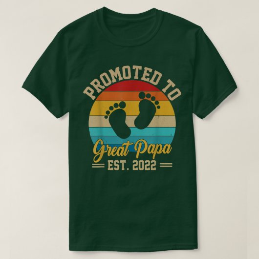 Mannen gepromoot naar Great Papa 2022 Retro Funny  T-shirt (Design voorkant)