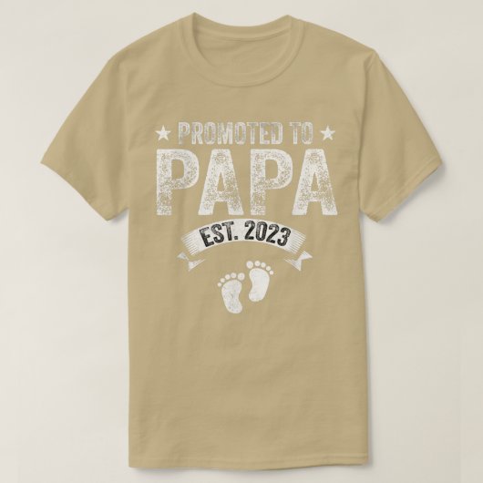 Mannen gepromoot naar Papa Est 2023 Funny New Gran T-shirt (Design voorkant)