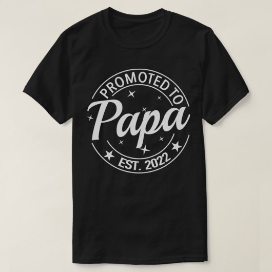 Mannen gepromoveerd naar Papa est 2022 binnenkort  T-shirt (Design voorkant)