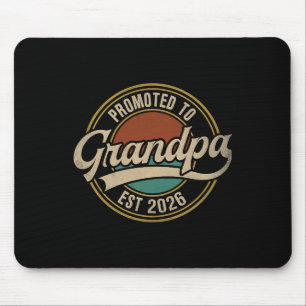 Mannen gepromoveerd tot opa 2026 Nieuwe opa Baby Muismat