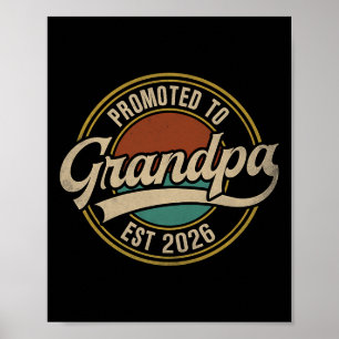 Mannen gepromoveerd tot opa 2026 Nieuwe opa Baby Poster