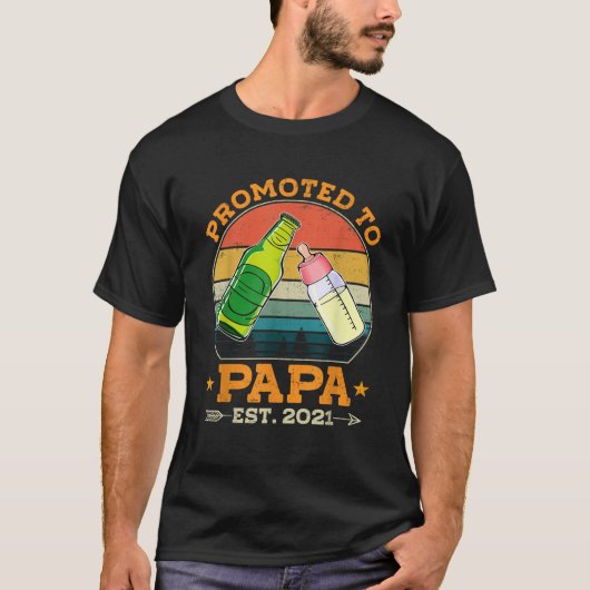 Mannen gepromoveerd tot papa 2021 voor de eerste k t-shirt (Voorkant)