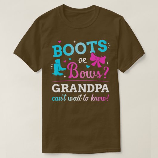 Mannen Geslacht onthult laarzen of bogen grandpa m T-shirt (Design voorkant)