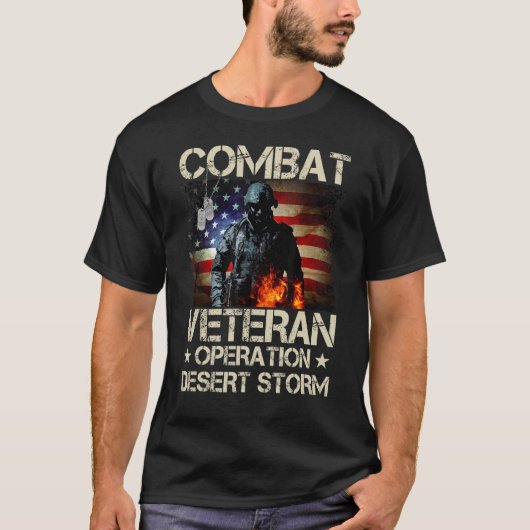 Mannen gevechtsveteranoperatiewoestijnsoldaat Sold T-shirt (Voorkant)