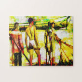 Mannen Gevist met een net Legpuzzel (Horizontaal)