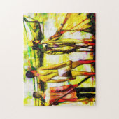 Mannen Gevist met een net Legpuzzel (Verticaal)