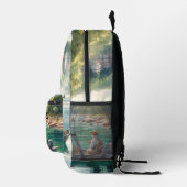 Mannen Gevist waterlandschap Bedrukte Rugzak (Rechts)